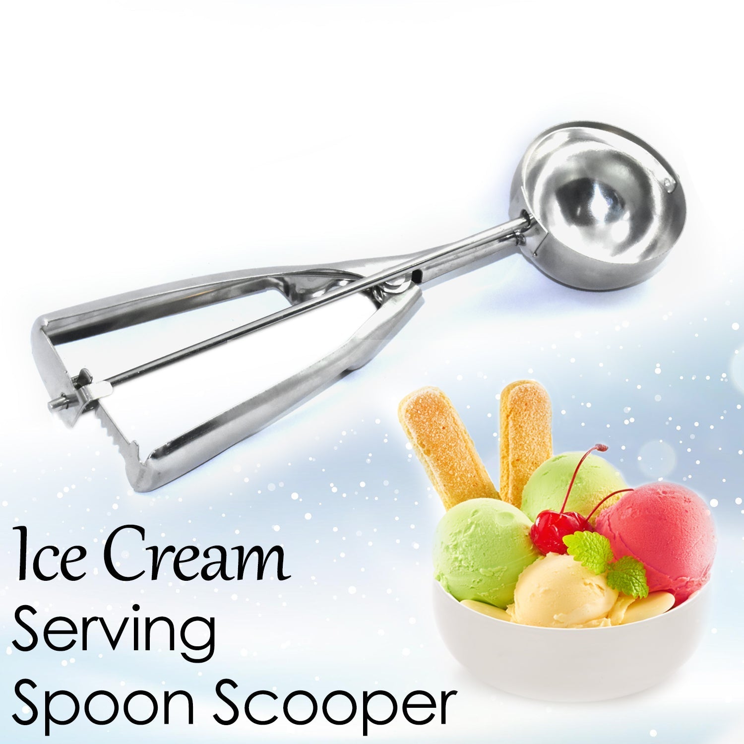 Ice cream scooper in hand Ice cream scooper in hand